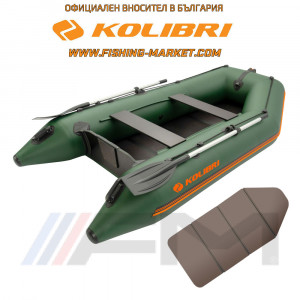 KOLIBRI - Надуваема моторна лодка с твърдо дъно KM-300 Book Deck Standard - зелена